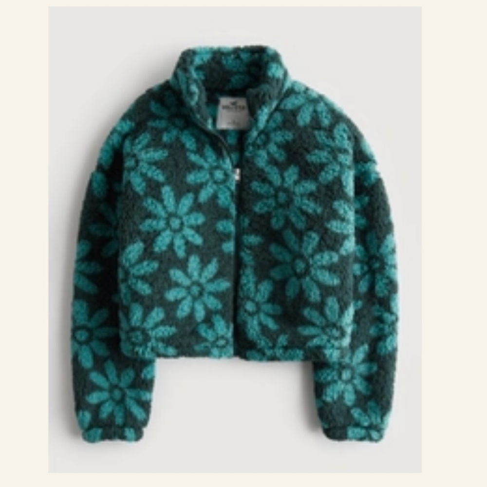 Hollister Floral Sherpa Full-Zip Jacket